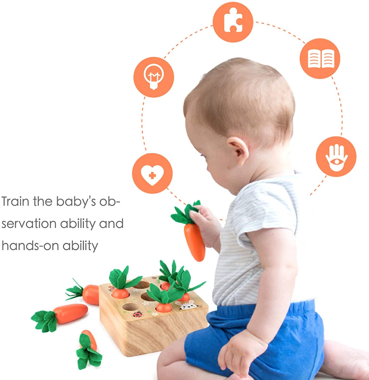 Montessori Wooden Toys for Child 6mo - 3yrs