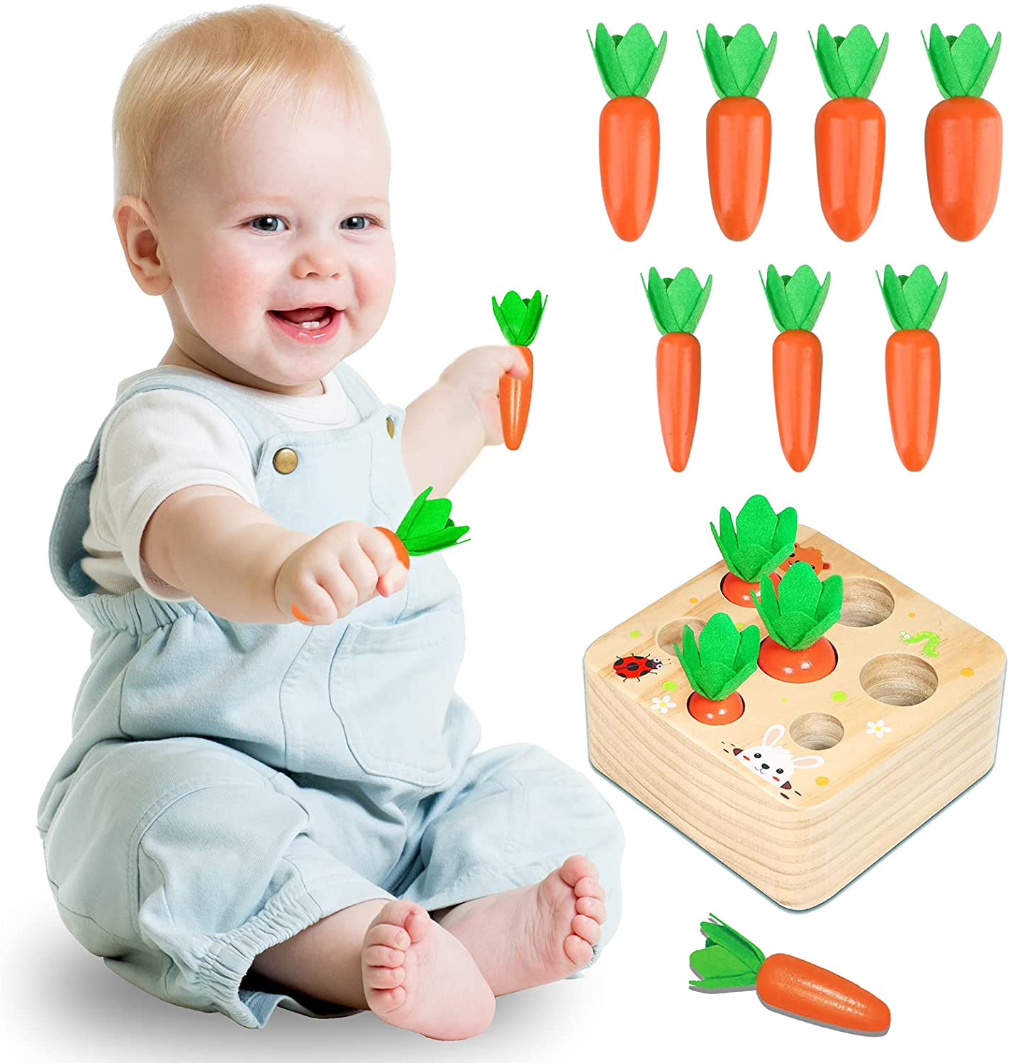 Montessori Wooden Toys for Child 6mo - 3yrs