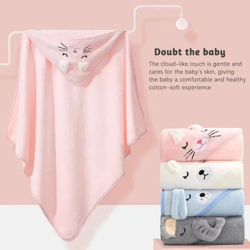 Cartoon Animal Baby Bath Towel Newborn Girl Boy Wrap Blanket Absorbent