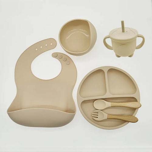 Baby 6 Piece Feeding Set with Bowl, Bib and Spoon