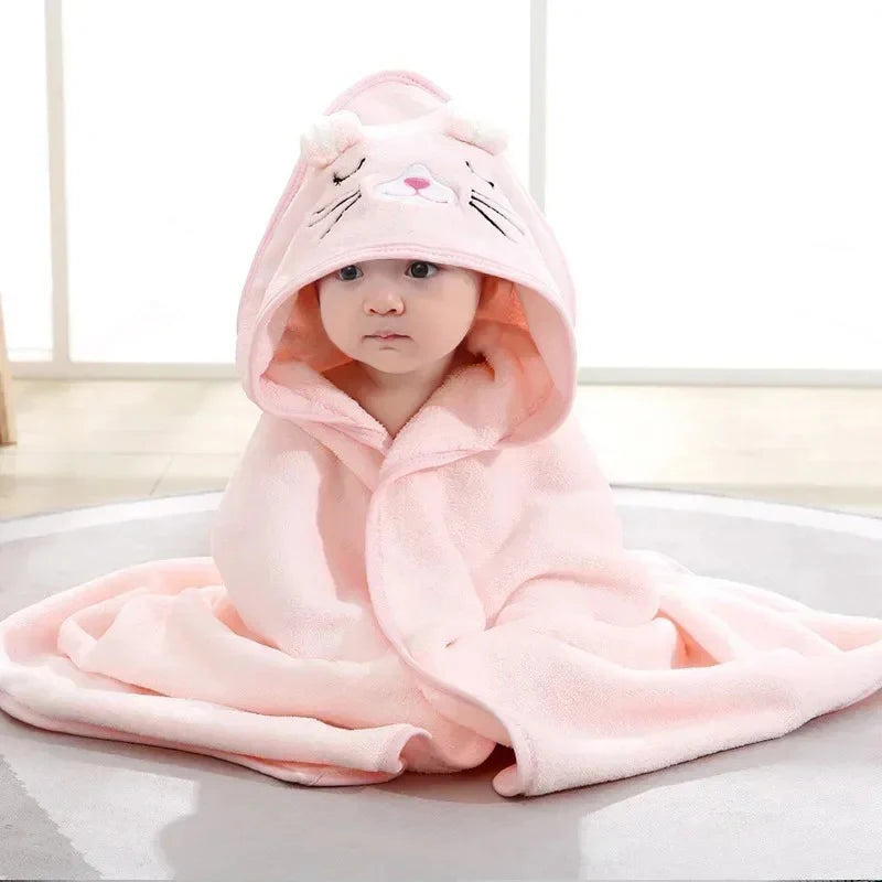 Cartoon Animal Baby Bath Towel Newborn Girl Boy Wrap Blanket Absorbent