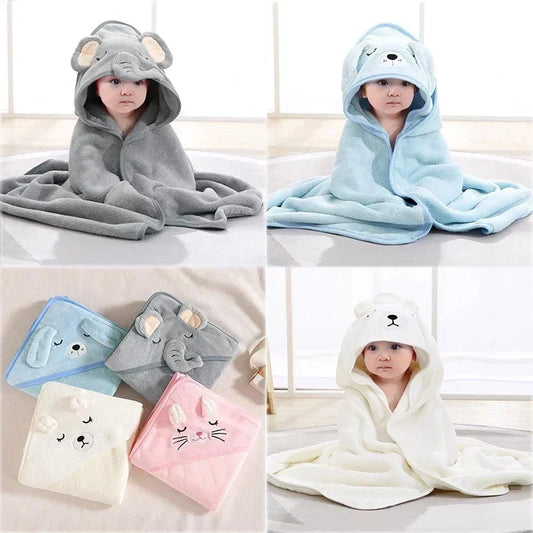 Cartoon Animal Baby Bath Towel Newborn Girl Boy Wrap Blanket Absorbent