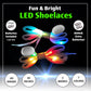 7 Color Strobe LED Light Up Shoe Laces Flashing Glow in the Dark White Tie Shoelaces for Sneakers, Skates, 45 inch