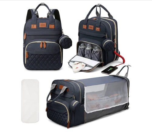 3 In 1 Diaper Bag - Foldable Backpack