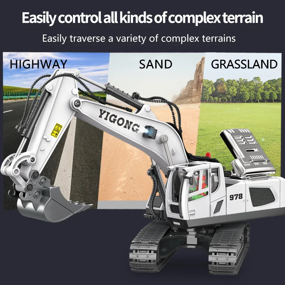RC Excavator RC CRA Children Toys Remote Control Excavator Toys Kids Radio Control Dump Truck Bulldozer Electric Car Toys Gift