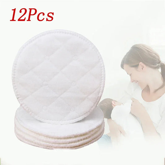 12pcs/set Reusable Nursing Breast Pads Washable Soft Absorbent Baby