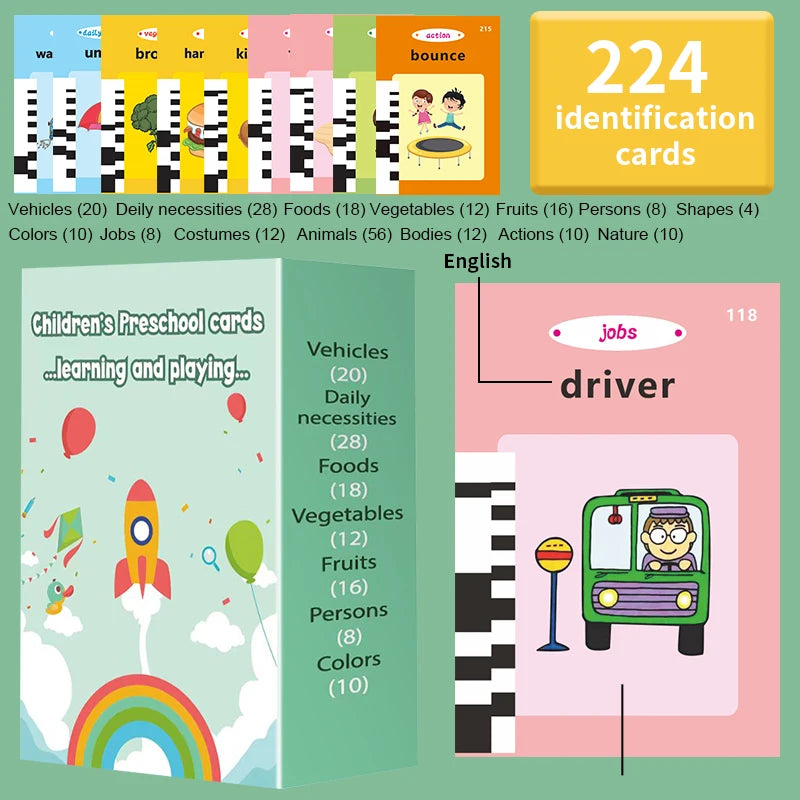 Montessori Talking Flash Cards with 224 Sight Words