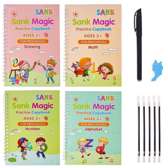 Magic Practice Copybook (4 Pack) + Magic Pen