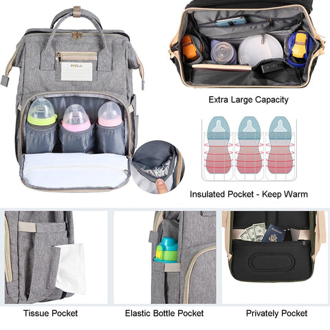 3 in 1 Portable Diaper Bag Backpack