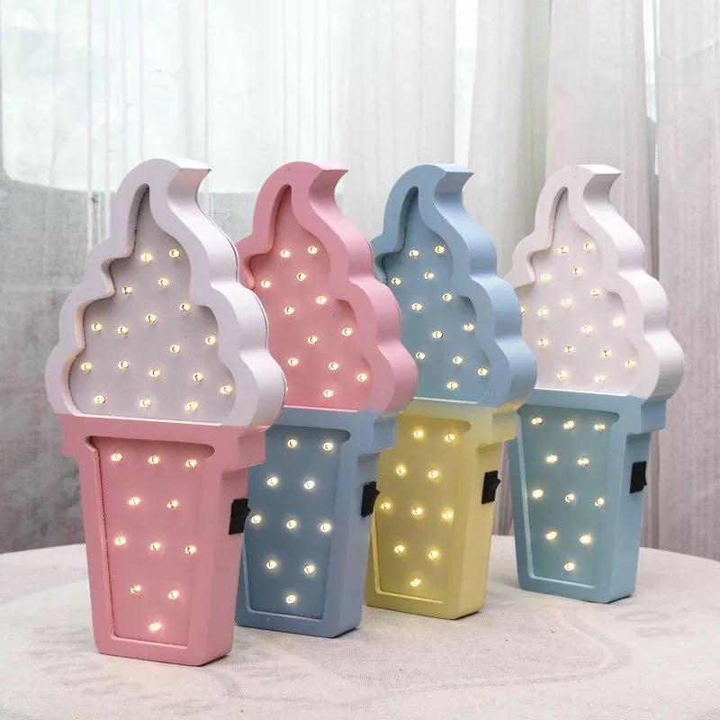 Wooden Ice Cream LED Night Light